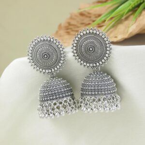 Oxidized Silver Jhumkas