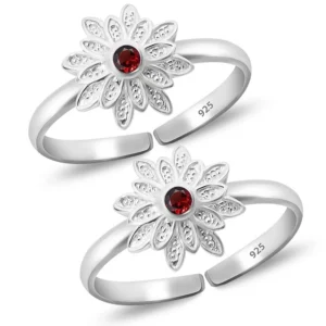 Floral Design Silver Ring