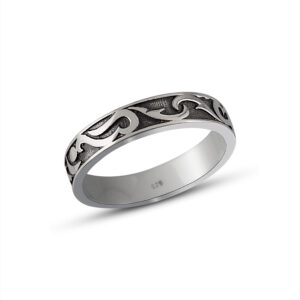 Textured Silver Ring for Men
